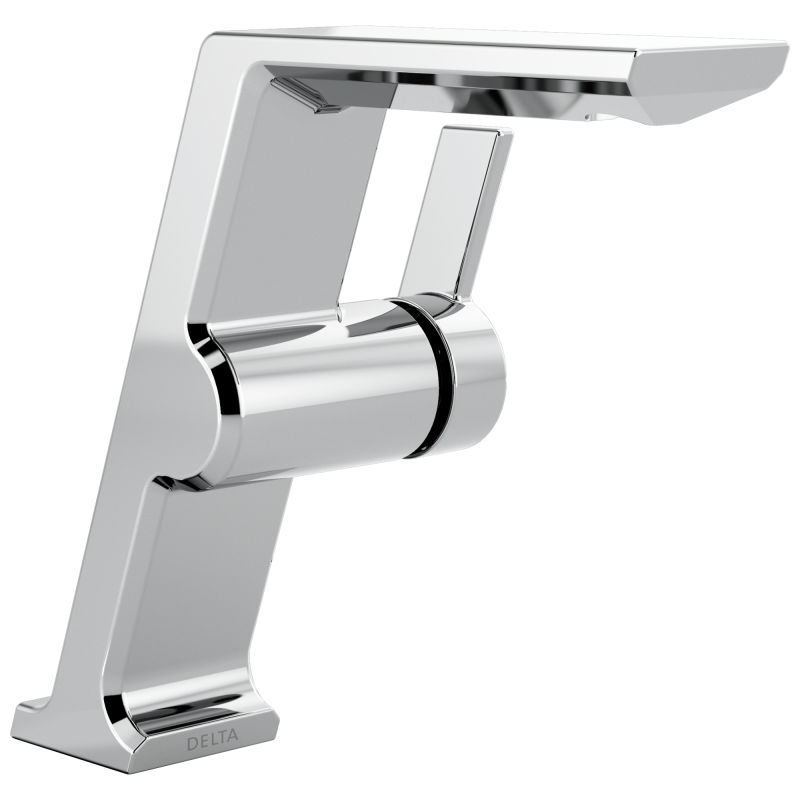 DELTA Pivotal Single Handle Mid-Height Vessel Bathroom Faucet — Lumicoat® Chrome