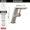 DELTA Pivotal Single Handle Mid-Height Vessel Bathroom Faucet — Lumicoat® Stainless