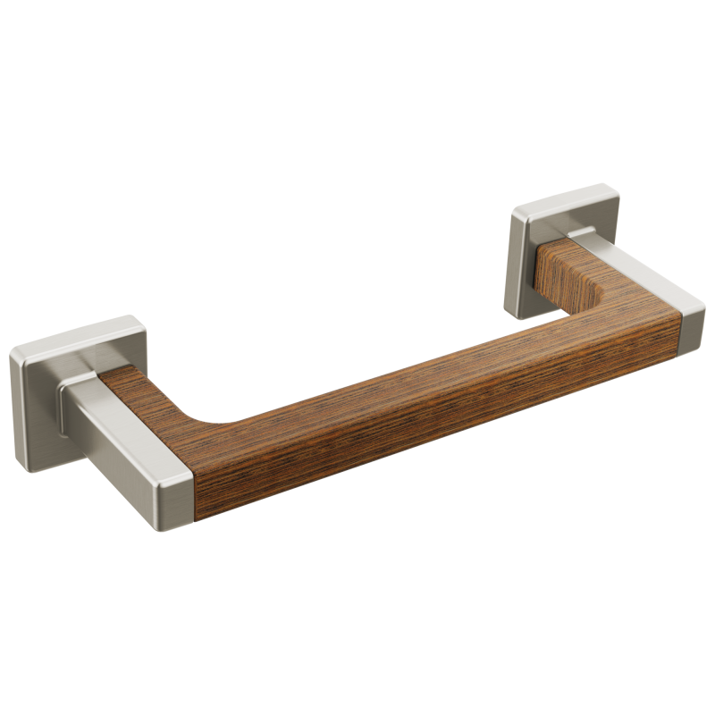 BRIZO Frank Lloyd Wright Drawer Pull — Luxe Nickel / Teak Wood