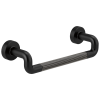 BRIZO Litze Drawer Pull With Knurling — MATTE BLACK/LUXE STEEL