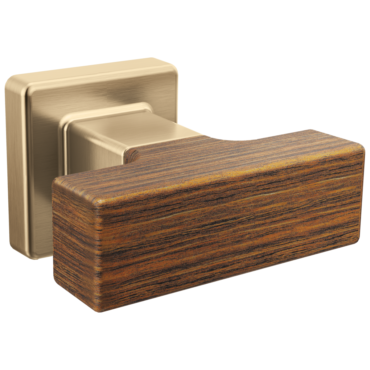BRIZO Frank Lloyd Wright Drawer Knob — Luxe Gold / Wood