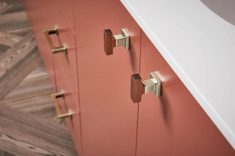 BRIZO Frank Lloyd Wright Drawer Knob — Polished Nickel Wood