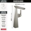 DELTA Trillian Single Handle Vessel Bathroom Faucet — Lumicoat® Stainless