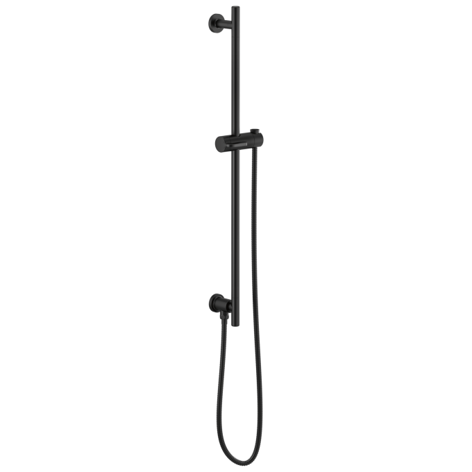 BRIZO Essential Shower Linear Round Slide Bar With Hose — Matte Black