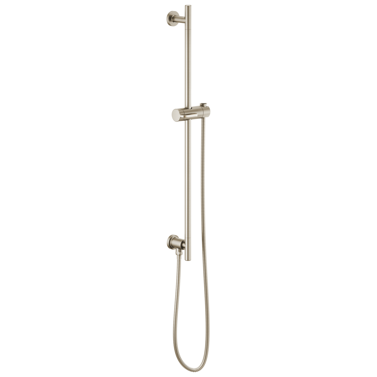 BRIZO Essential Shower Linear Round Slide Bar With Hose — Brushed Nickel