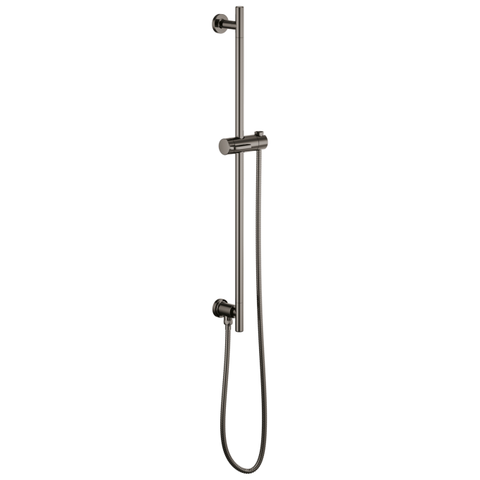 BRIZO Essential Shower Linear Round Slide Bar With Hose — Brilliance Black Onyx
