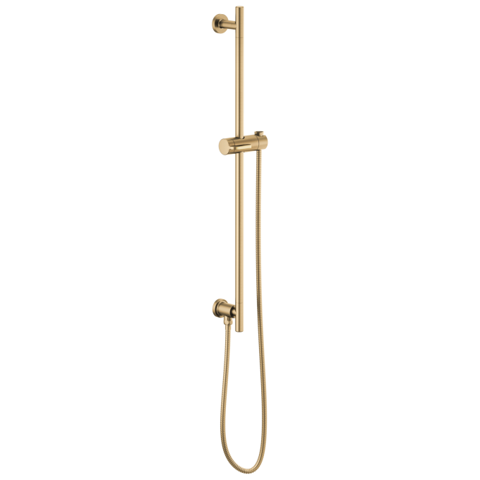 BRIZO Essential Shower Linear Round Slide Bar With Hose — Luxe Gold