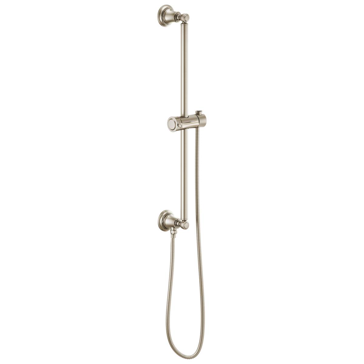 BRIZO Essential Shower Classic Round Slide Bar With Hose — Brushed Nickel