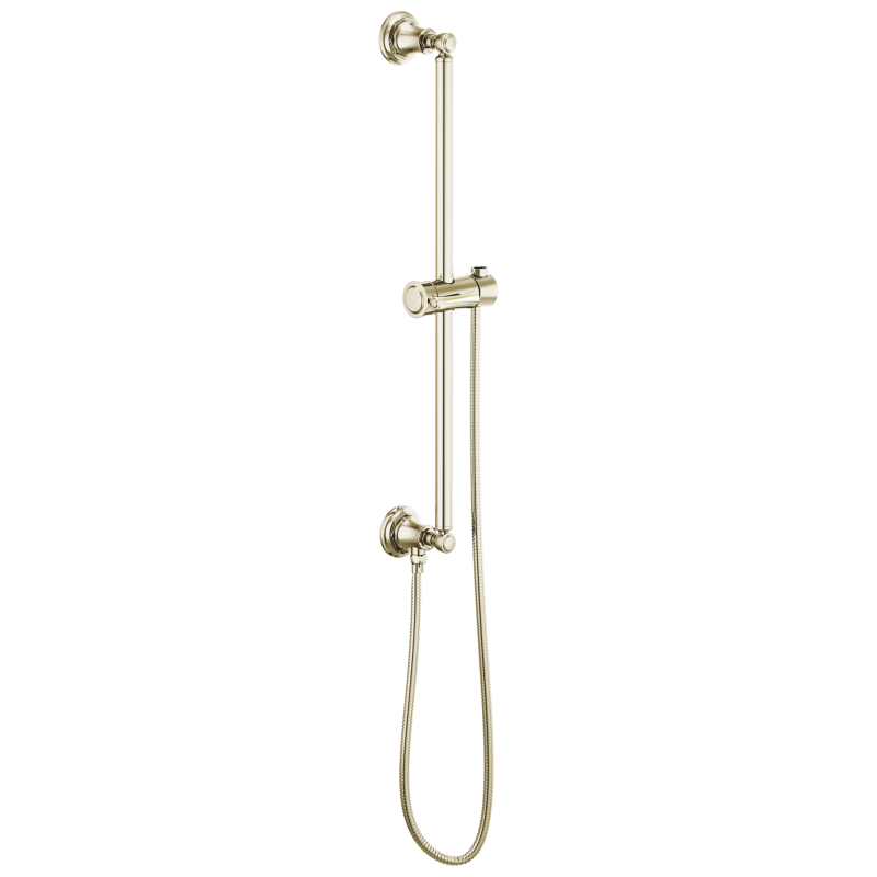 BRIZO Essential Shower Classic Round Slide Bar With Hose — Polished Nickel
