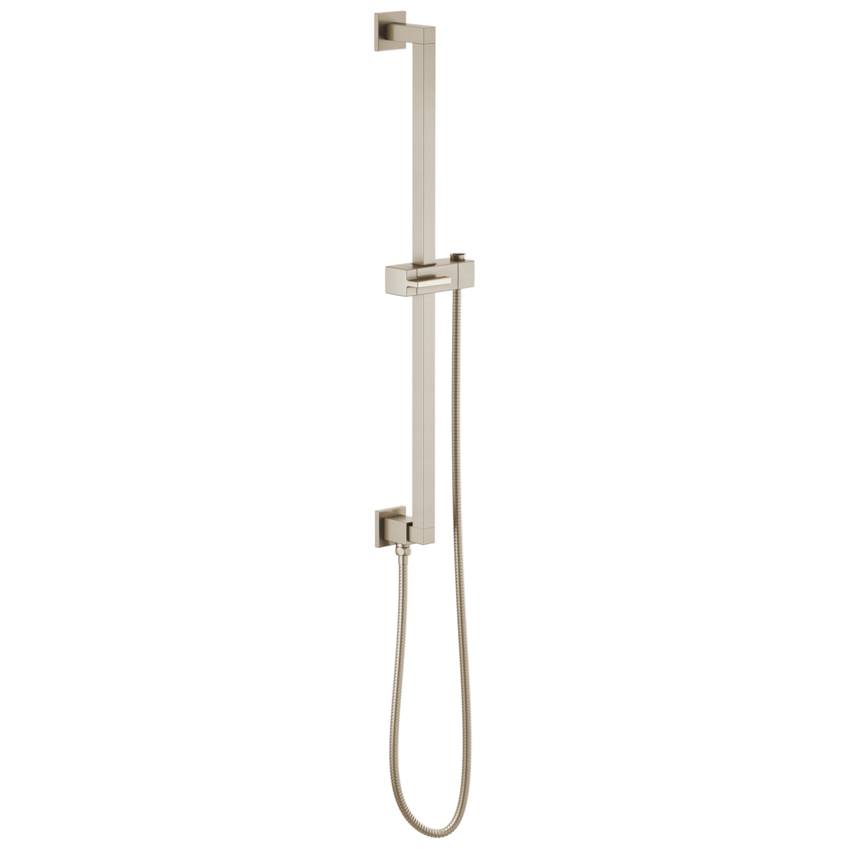 BRIZO Essential Shower Linear Square Slide Bar With Hose — Brushed Nickel