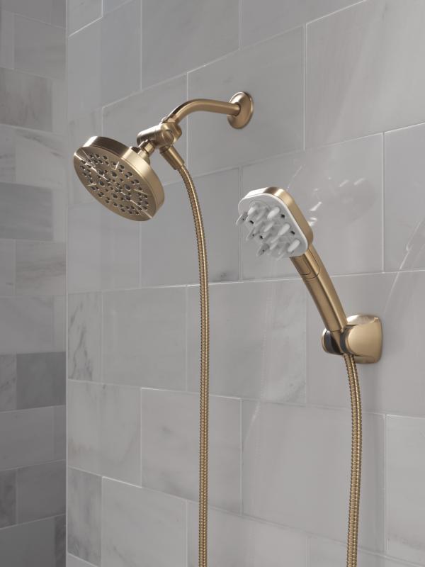 DELTA Universal Showering Components Detangling Shower Tool — Champagne Bronze
