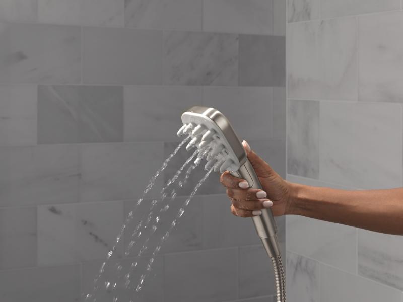 DELTA Universal Showering Components Detangling Shower Tool — Spotshield Brushed Nickel