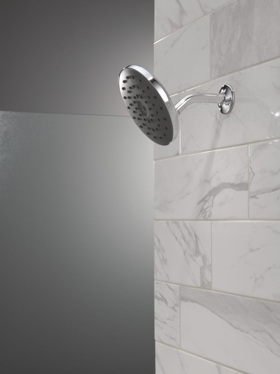 DELTA Universal Showering Components PivotPro Raincan Shower Head with TouchClean Spray Face — Chrome