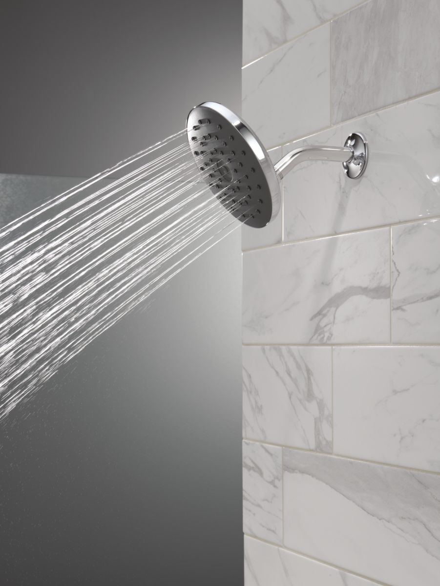 DELTA Universal Showering Components PivotPro Raincan Shower Head with TouchClean Spray Face — Chrome