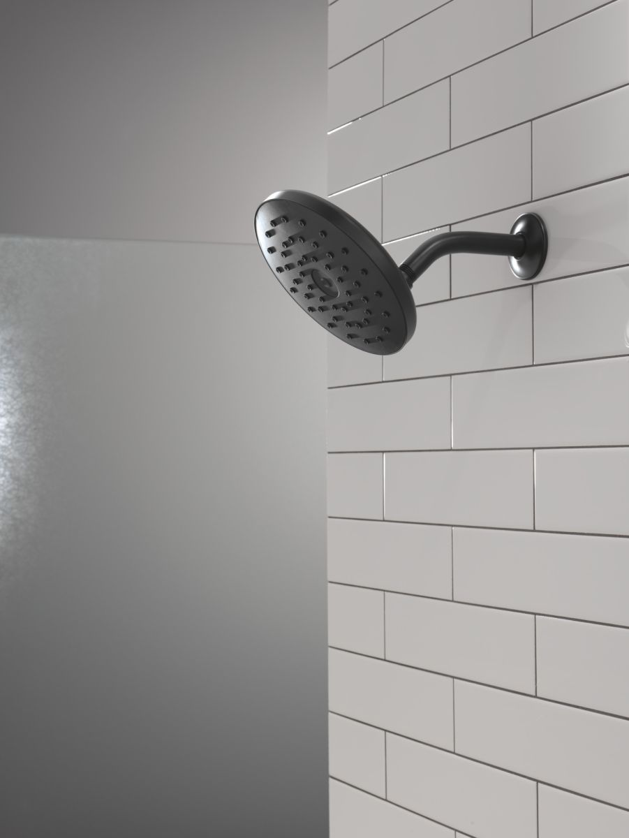 DELTA Universal Showering Components PivotPro Raincan Shower Head with TouchClean Spray Face — Matte Black