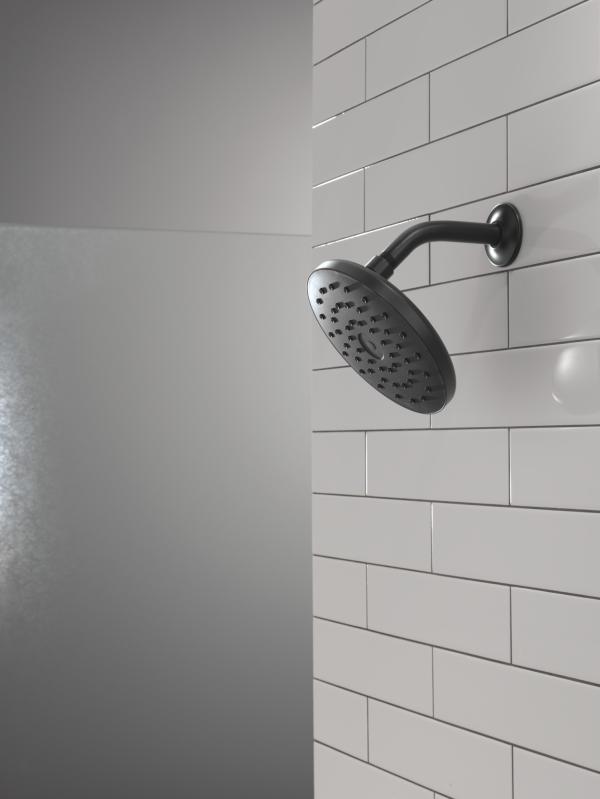 DELTA Universal Showering Components PivotPro Raincan Shower Head with TouchClean Spray Face — Matte Black