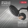 DELTA Universal Showering Components PivotPro Raincan Shower Head with TouchClean Spray Face — Matte Black