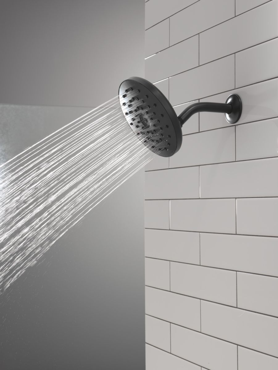 DELTA Universal Showering Components PivotPro Raincan Shower Head with TouchClean Spray Face — Matte Black