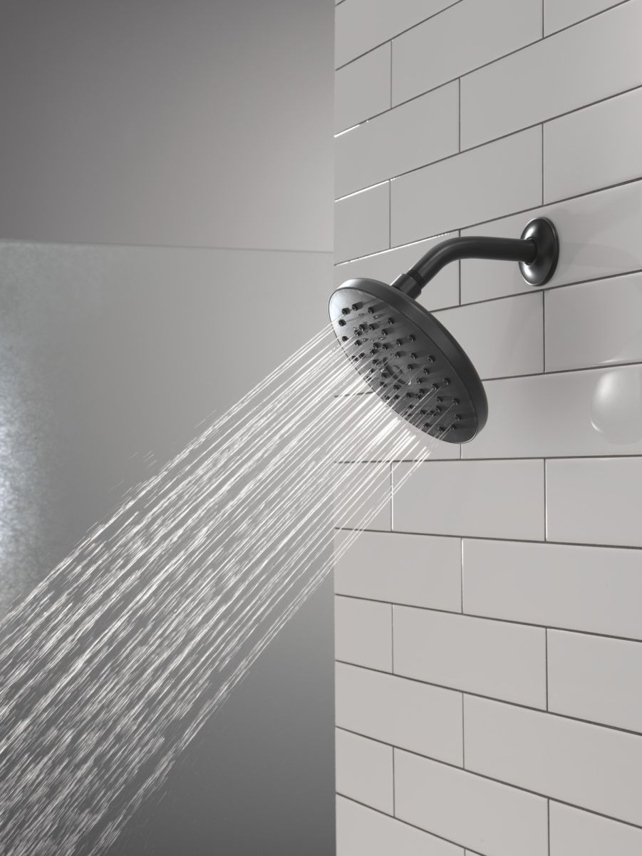 DELTA Universal Showering Components PivotPro Raincan Shower Head with TouchClean Spray Face — Matte Black