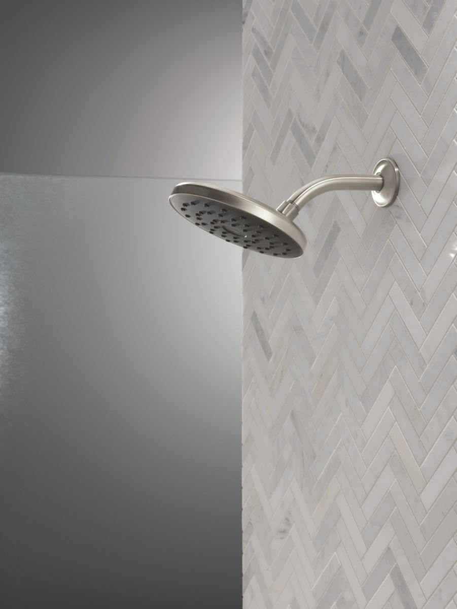 DELTA Universal Showering Components PivotPro Raincan Shower Head with TouchClean Spray Face — Spotshield Brushed Nickel