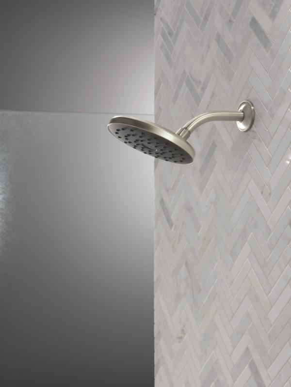DELTA Universal Showering Components PivotPro Raincan Shower Head with TouchClean Spray Face — Spotshield Brushed Nickel