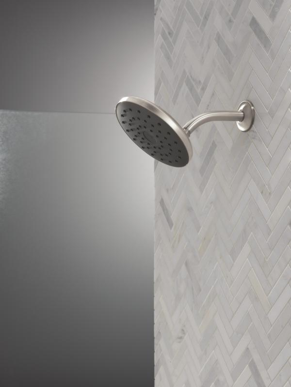 DELTA Universal Showering Components PivotPro Raincan Shower Head with TouchClean Spray Face — Spotshield Brushed Nickel