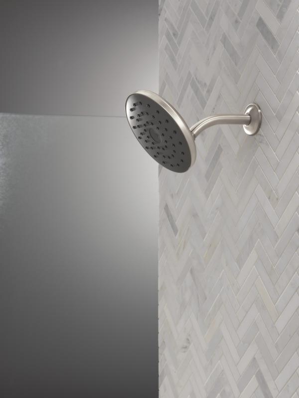 DELTA Universal Showering Components PivotPro Raincan Shower Head with TouchClean Spray Face — Spotshield Brushed Nickel
