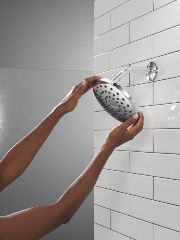 DELTA Universal Showering Components PivotPro Raincan Shower Head — Chrome