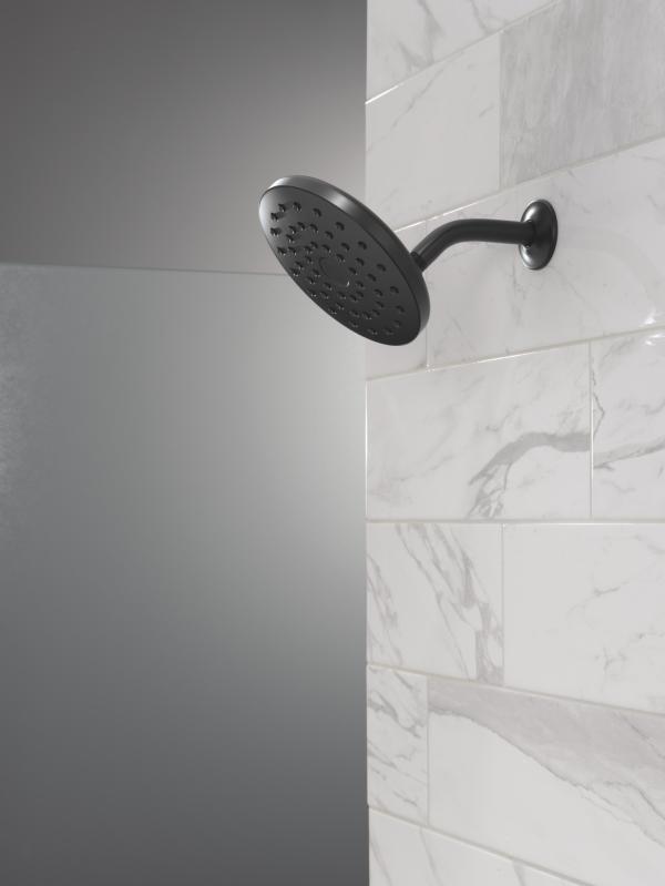 DELTA Universal Showering Components PivotPro Raincan Shower Head — Matte Black