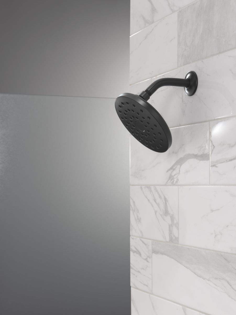 DELTA Universal Showering Components PivotPro Raincan Shower Head — Matte Black