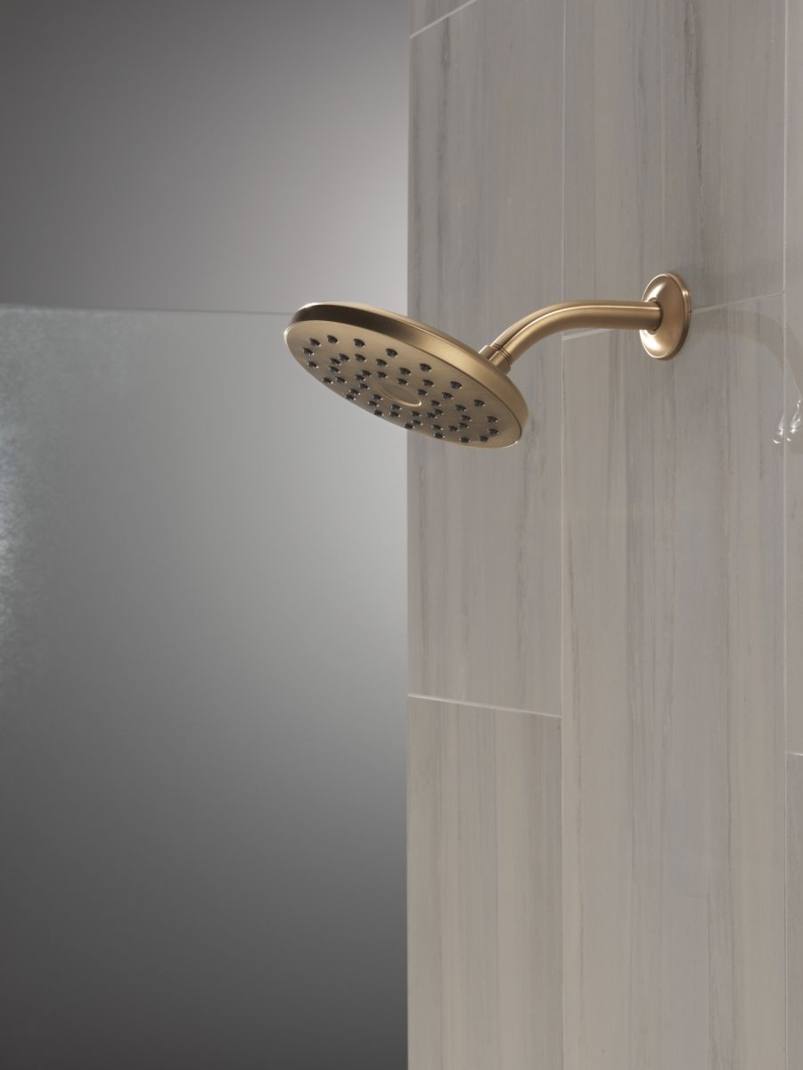 DELTA Universal Showering Components PivotPro Raincan Shower Head — Champagne Bronze