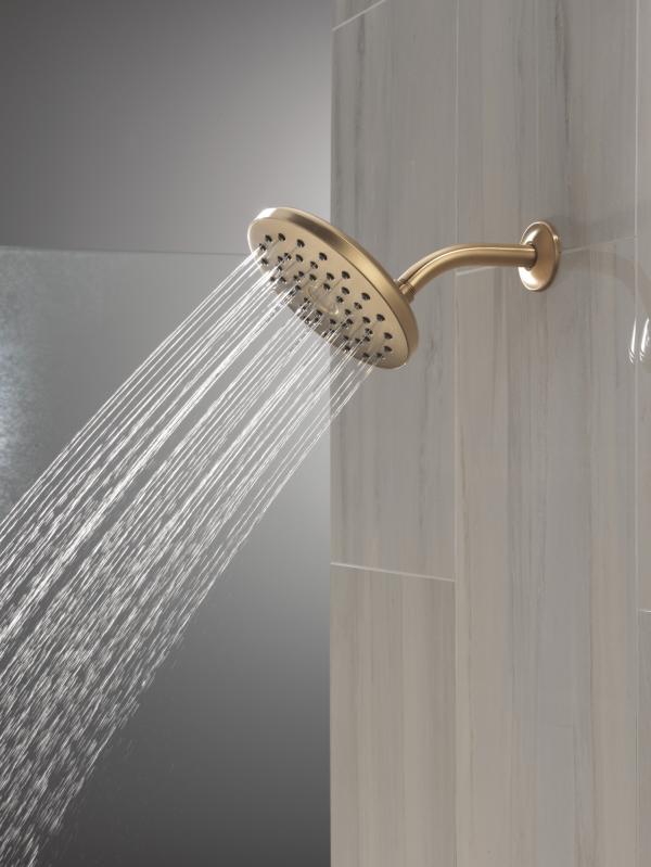 DELTA Universal Showering Components PivotPro Raincan Shower Head — Champagne Bronze