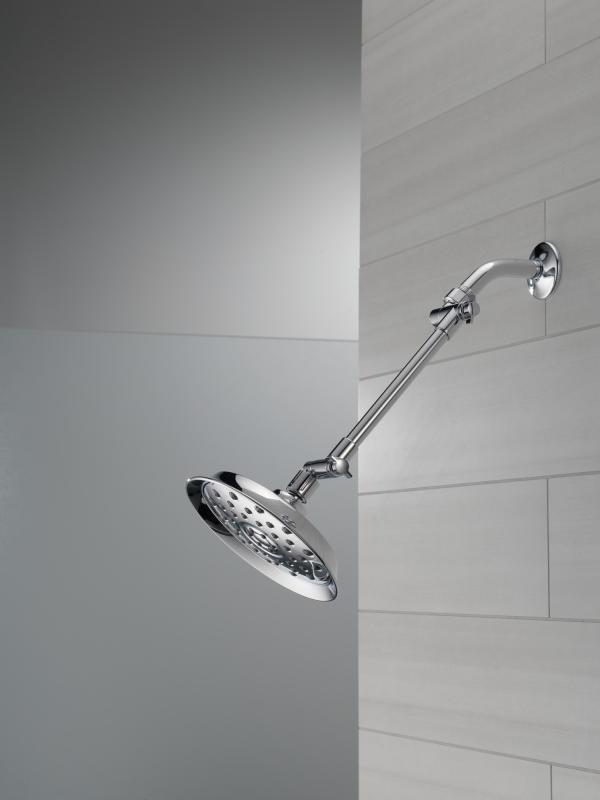DELTA Universal Showering Components Bell Shower Head with Adjustable Arm Extender — Chrome