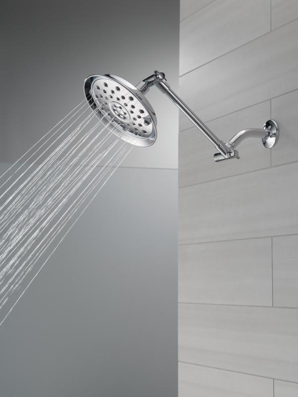 DELTA Universal Showering Components Bell Shower Head with Adjustable Arm Extender — Chrome