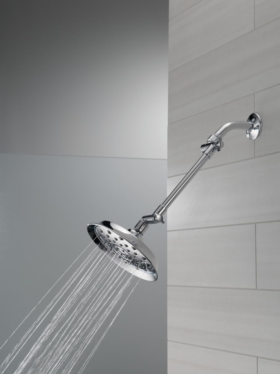 DELTA Universal Showering Components Bell Shower Head with Adjustable Arm Extender — Chrome