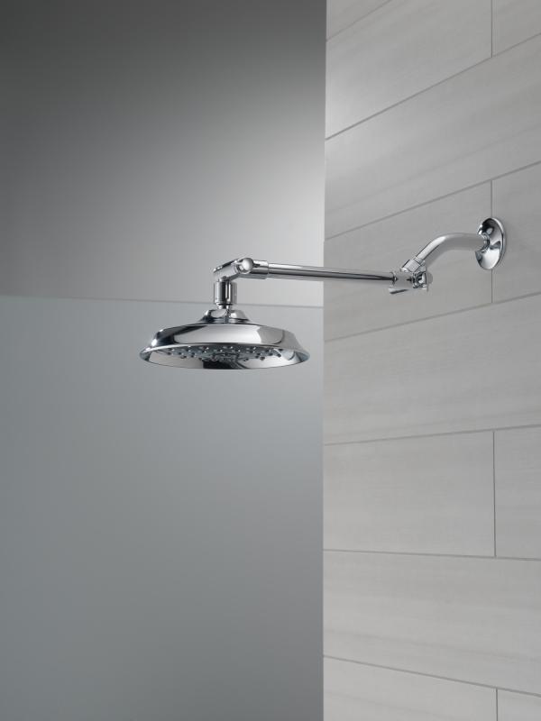 DELTA Universal Showering Components Shower Head with Adjustable Arm — Chrome