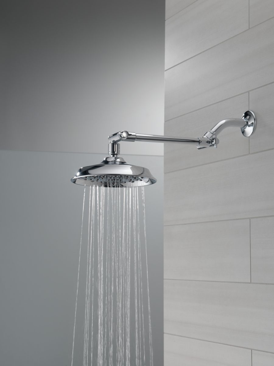 DELTA Universal Showering Components Shower Head with Adjustable Arm — Chrome
