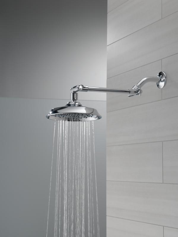 DELTA Universal Showering Components Shower Head with Adjustable Arm — Chrome