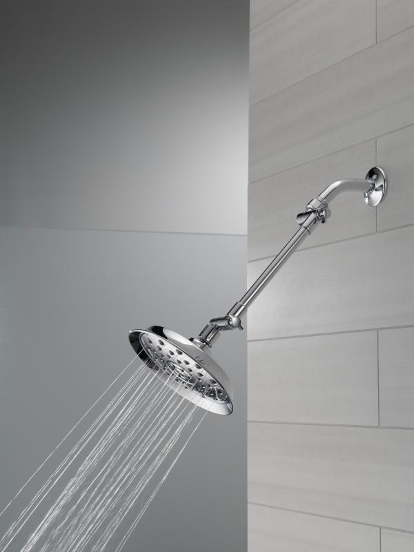 DELTA Universal Showering Components Shower Head with Adjustable Arm — Chrome