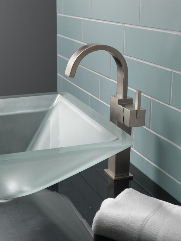 DELTA Vero Single Handle Vessel Bathroom Faucet — Stainless