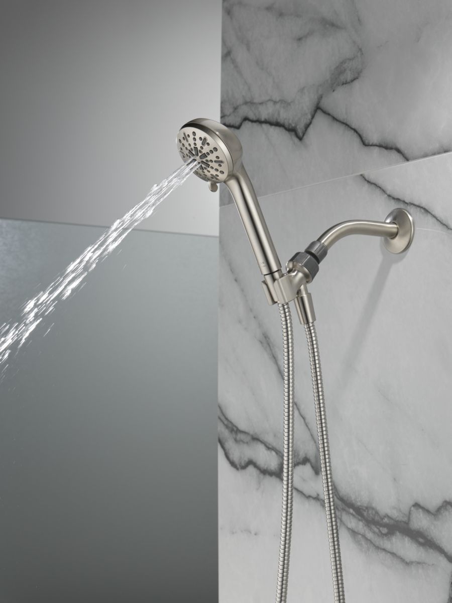 DELTA Universal Showering Components 4-Setting Hand Shower — Spotshield Brushed Nickel