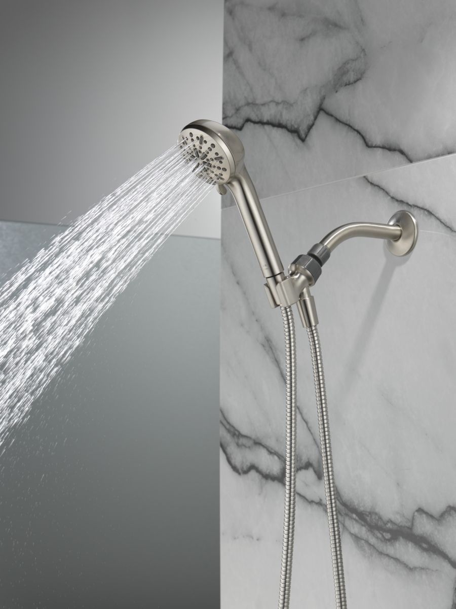 DELTA Universal Showering Components 4-Setting Hand Shower — Spotshield Brushed Nickel