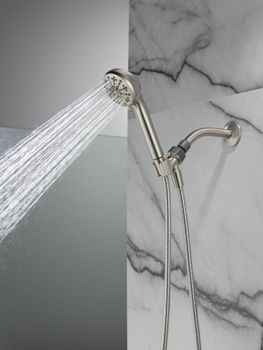 DELTA Universal Showering Components 4-Setting Hand Shower — Spotshield Brushed Nickel