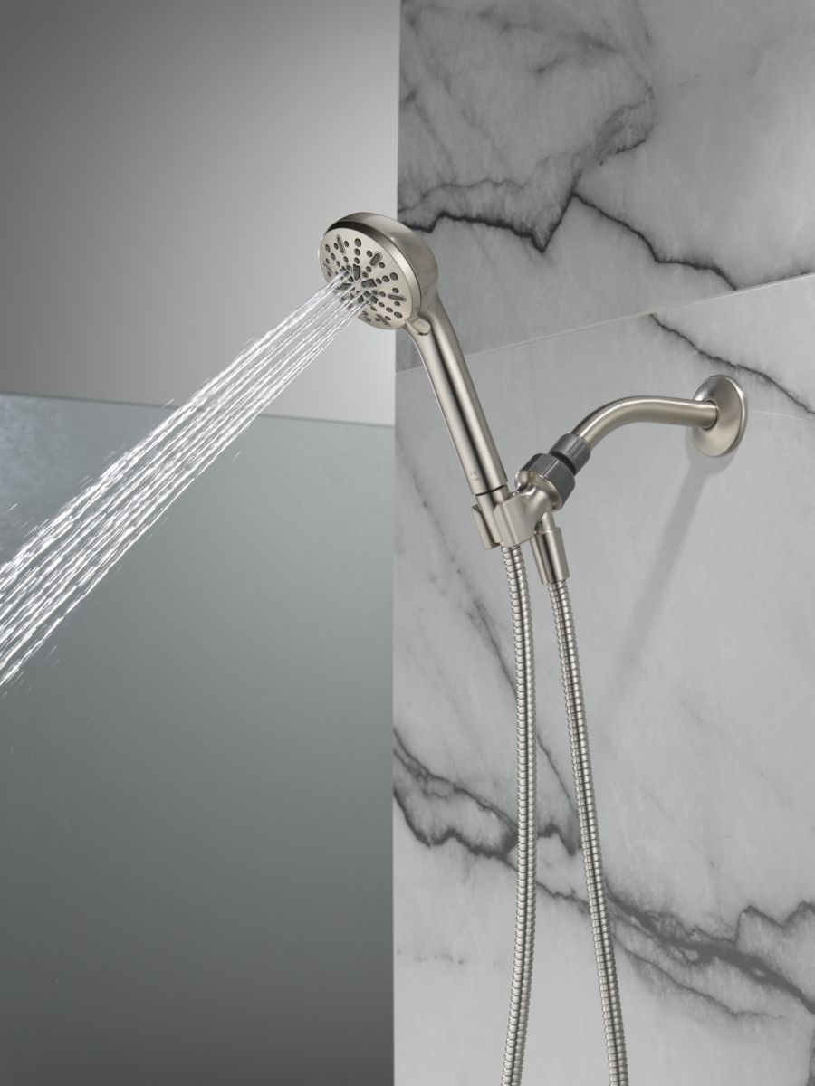 DELTA Universal Showering Components 4-Setting Hand Shower — Spotshield Brushed Nickel