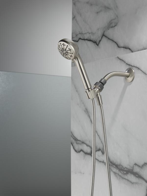 DELTA Universal Showering Components 4-Setting Hand Shower — Spotshield Brushed Nickel