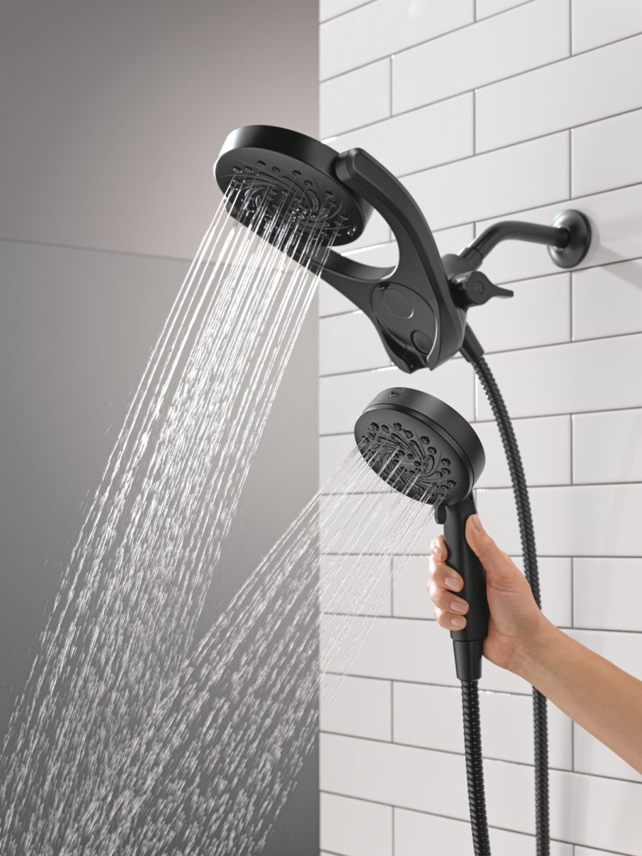 DELTA Universal Showering Components 5-Setting HydroRain with ProClean — Matte Black