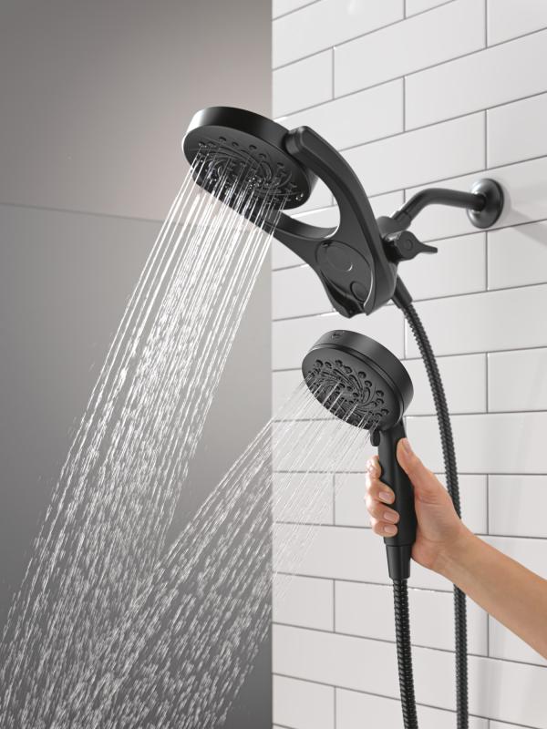 DELTA Universal Showering Components 5-Setting HydroRain with ProClean — Matte Black