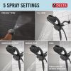 DELTA Universal Showering Components 5-Setting HydroRain with ProClean — Matte Black