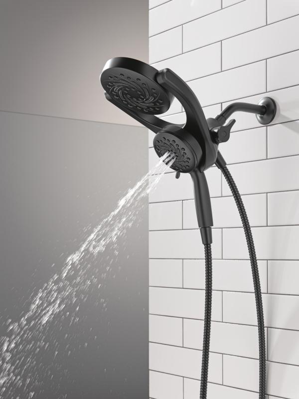 DELTA Universal Showering Components 5-Setting HydroRain with ProClean — Matte Black