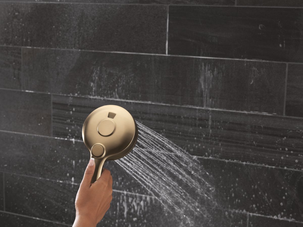 DELTA Universal Showering Components 5-Setting HydroRain with ProClean — Champagne Bronze